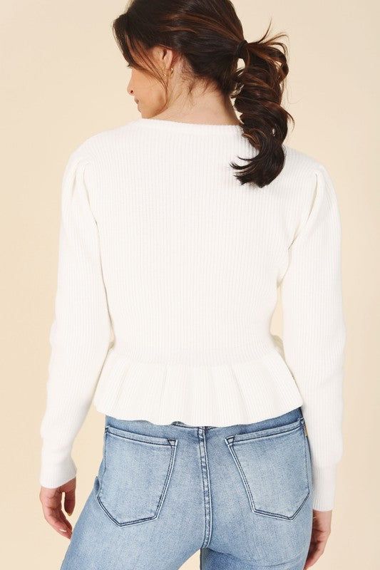 Lilou Peplum sweater top us.meeeshop - 