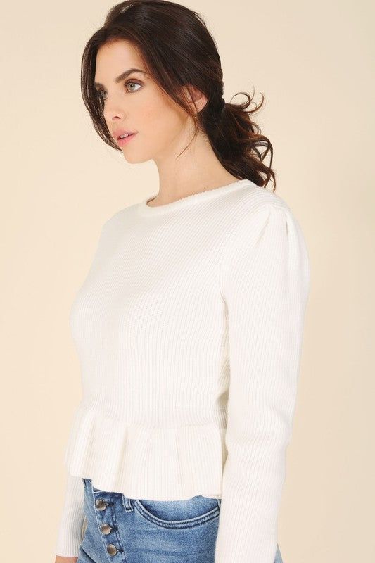 Lilou Peplum sweater top us.meeeshop - 