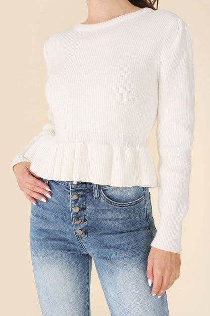 Lilou Peplum sweater top us.meeeshop - 