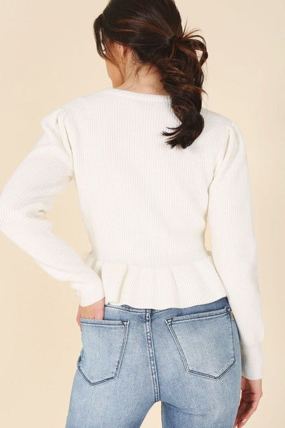 Lilou Peplum sweater top us.meeeshop - 