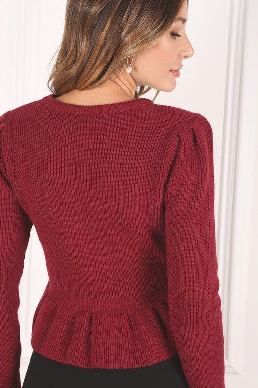 Lilou Peplum sweater top us.meeeshop - 