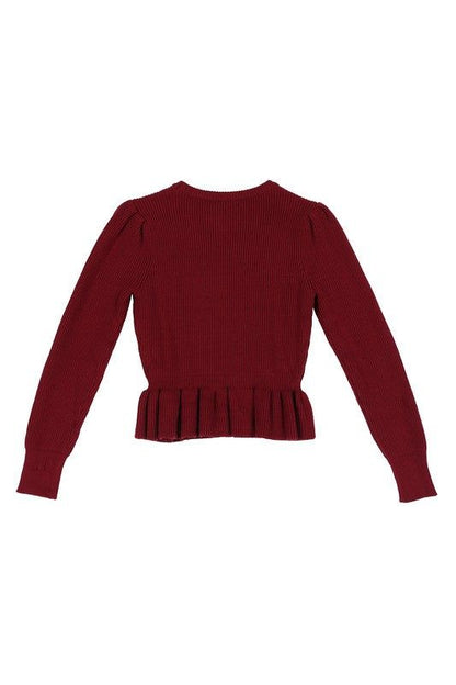 Lilou Peplum sweater top us.meeeshop - 