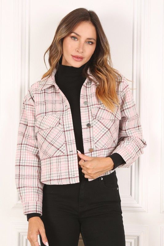 Lilou Plaid crop jacket us.meeeshop - 