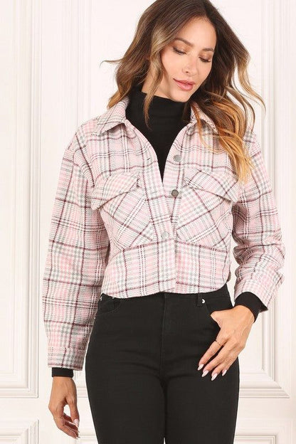 Lilou Plaid crop jacket us.meeeshop - 