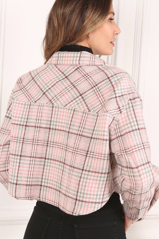 Lilou Plaid crop jacket us.meeeshop - 