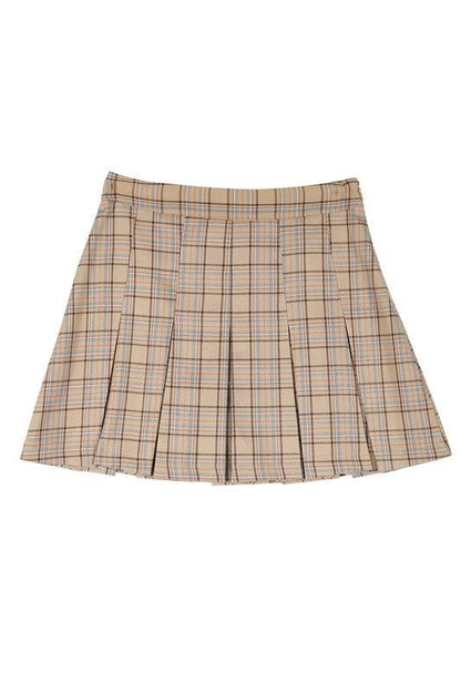 Lilou Plaid pleated mini skirt us.meeeshop - 