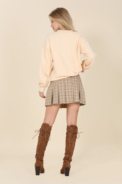 Lilou Plaid pleated mini skirt us.meeeshop - 