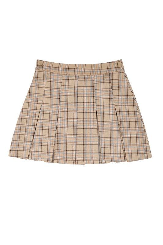 Lilou Plaid pleated mini skirt us.meeeshop - 