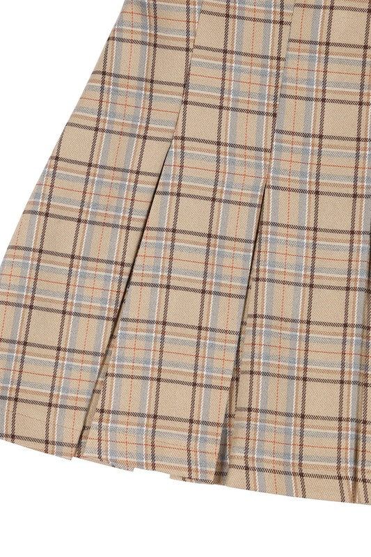 Lilou Plaid pleated mini skirt us.meeeshop - 