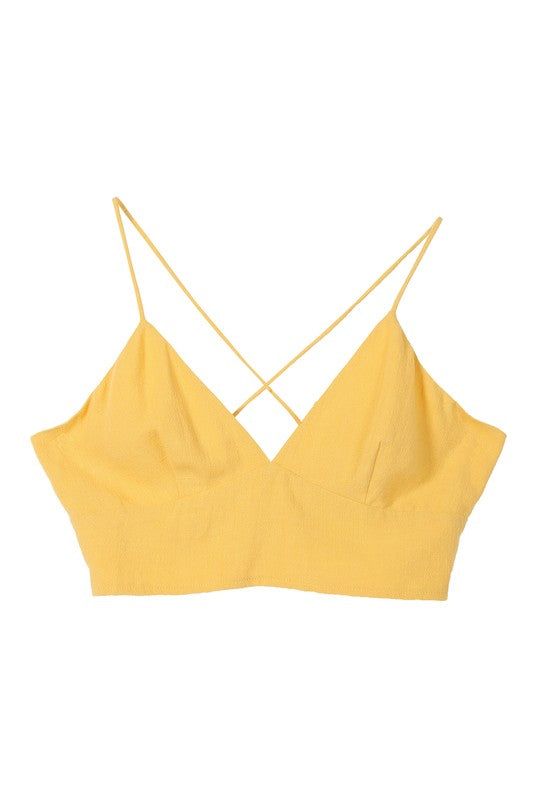 Lilou | SL yellow crop tank top us.meeeshop - 