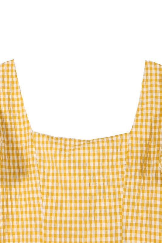 Lilou | SS back strap dress - gingham us.meeeshop - 