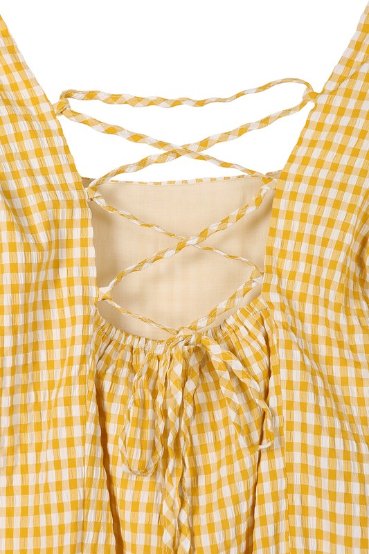 Lilou | SS back strap dress - gingham | us.meeeshop