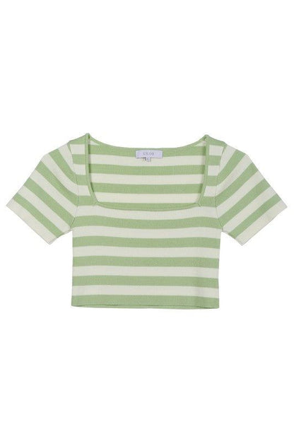 Lilou | SS stripe pullover shirt us.meeeshop - 