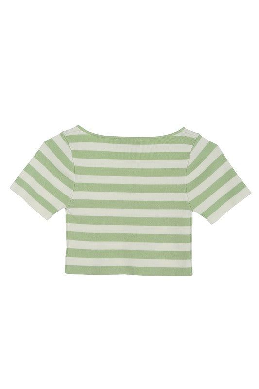 Lilou | SS stripe pullover shirt us.meeeshop - 