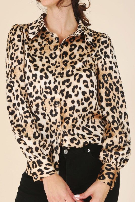 Lilou Satin leopard blouse us.meeeshop - 