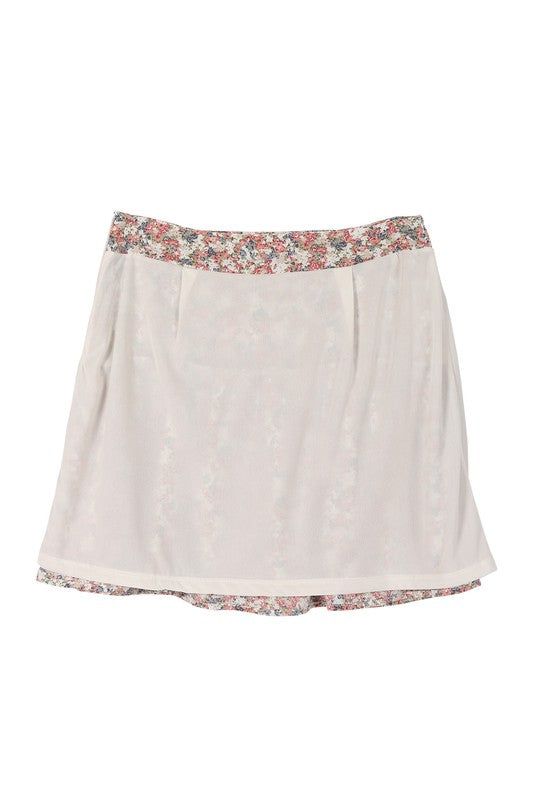 Lilou | Tierd floral skirt in Pink us.meeeshop - 