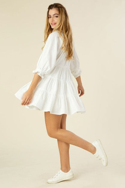 Lilou Tiered mini dress with tassel | us.meeeshop