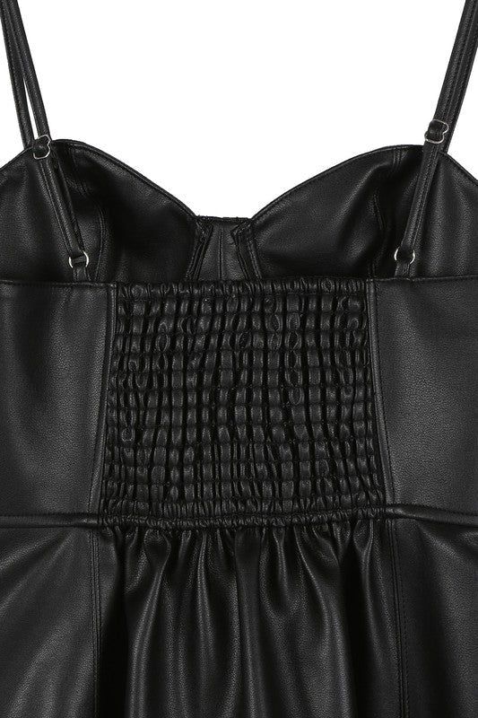 Lilou | Vegan leather bustier mini dress us.meeeshop - 