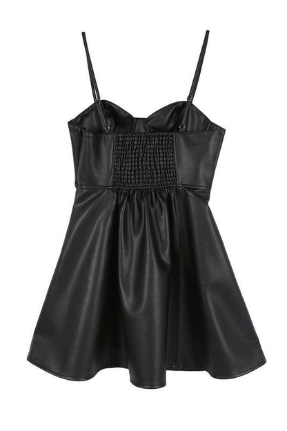 Lilou | Vegan leather bustier mini dress us.meeeshop - 