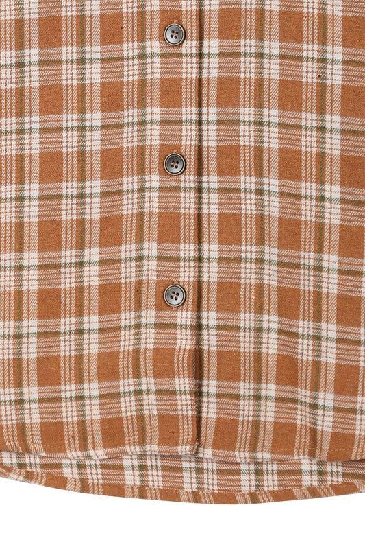 Women's Lilou Autumn beige plaid shirts - us.meeeshop