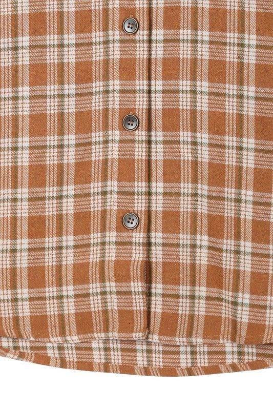 Lilou Autumn beige plaid shirts - us.meeeshop