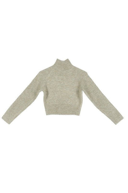 Lilou Crop mock neck sweater - us.meeeshop