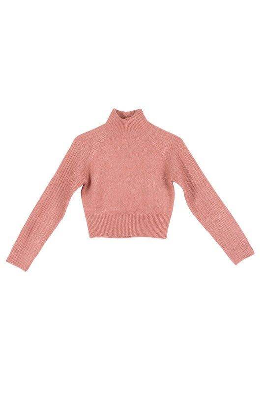 Lilou Crop mock neck sweater - us.meeeshop