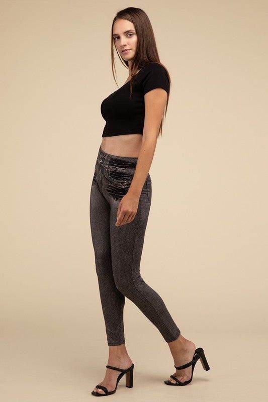 Lilou Denim Leggings - us.meeeshop