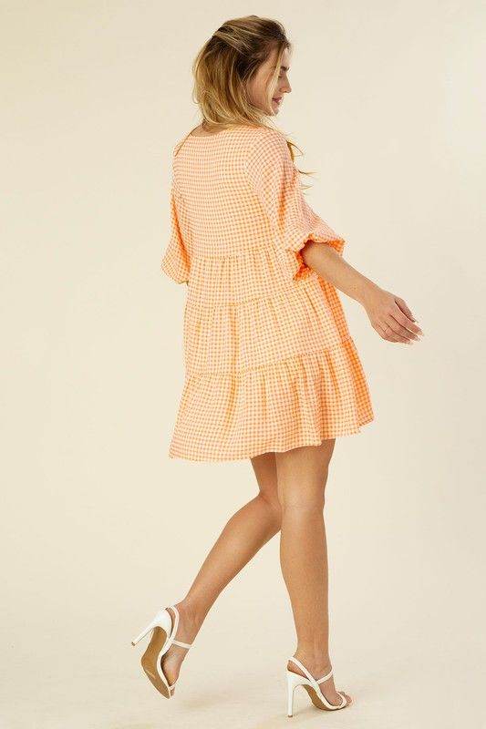 Lilou Gingham checked tiered dress - us.meeeshop