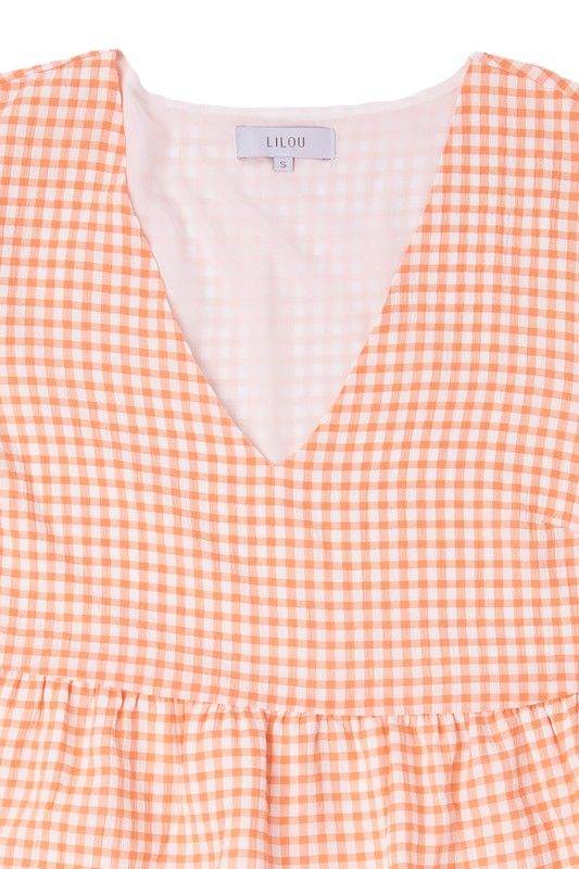 Lilou Gingham checked tiered dress - us.meeeshop