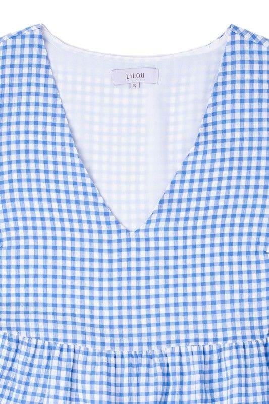 Lilou Gingham checked tiered dress - us.meeeshop