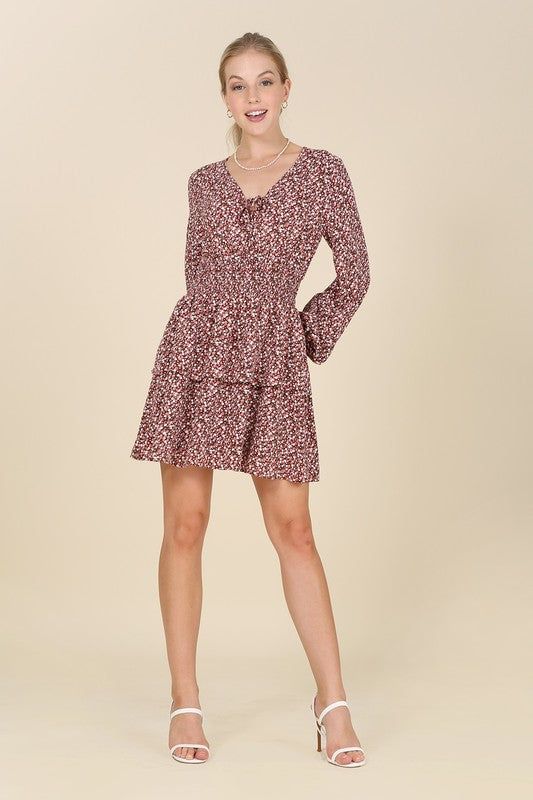 Lilou Multi floral babydoll dress - us.meeeshop