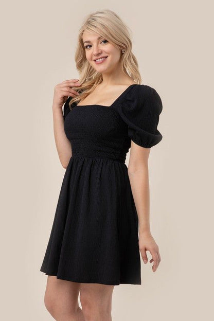 Women's Lilou Puff sleeved smocked dress - us.meeeshop