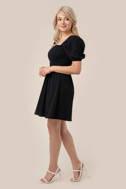 Women's Lilou Puff sleeved smocked dress - us.meeeshop