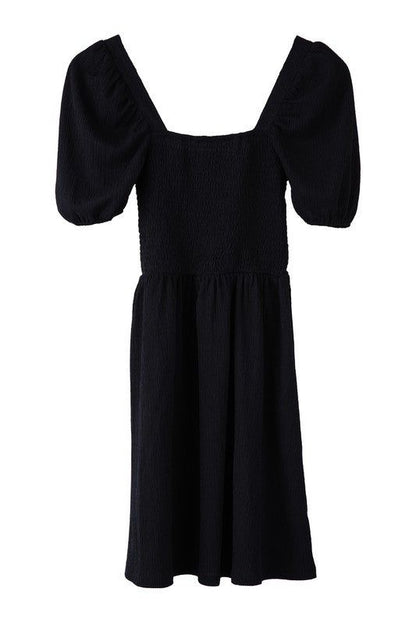 Women's Lilou Puff sleeved smocked dress - us.meeeshop