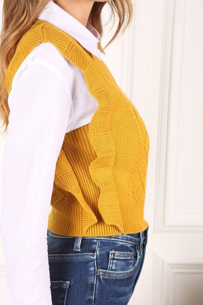 Women's Lilou Ruffle sweater vest - us.meeeshop