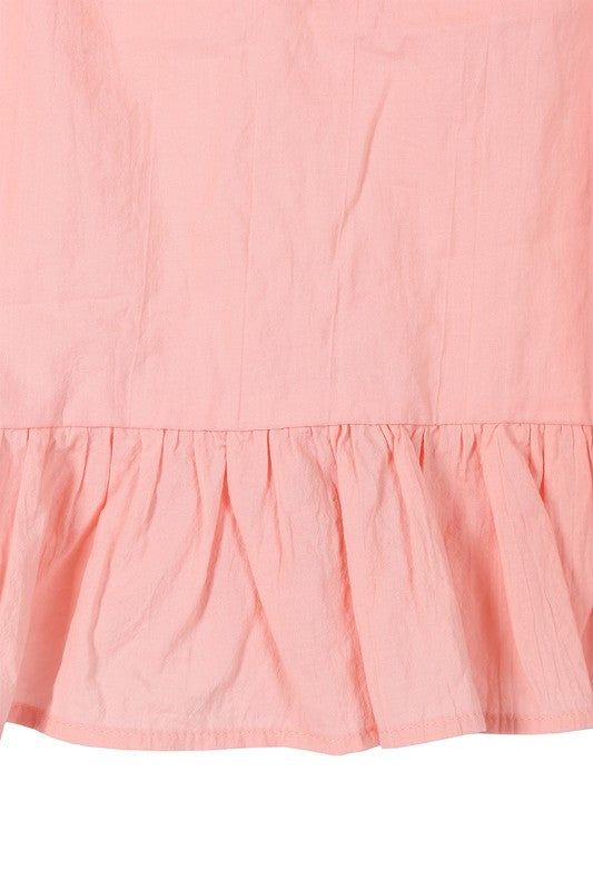 Lilou | SL ruffled top with flare in Pink | us.meeeshop