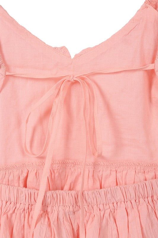 Lilou | SL ruffled top with flare in Pink | us.meeeshop