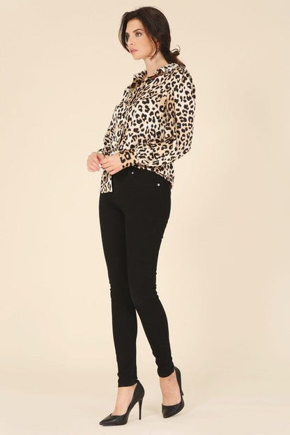 Lilou Satin leopard blouse - us.meeeshop