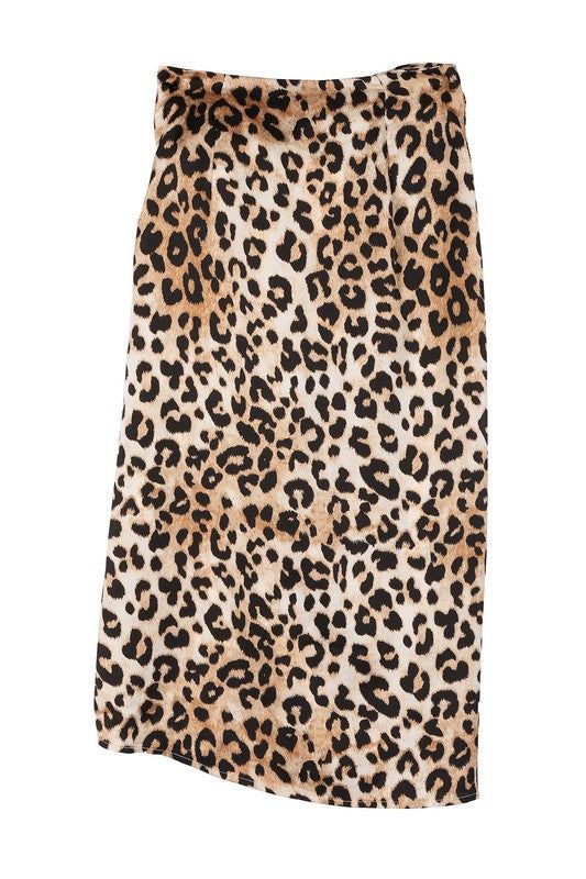 Lilou | Satin leopard tie skirt - us.meeeshop