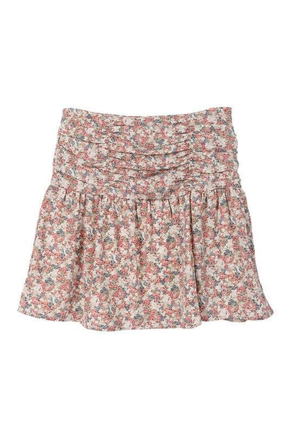 Lilou Shirred floral skirt - us.meeeshop