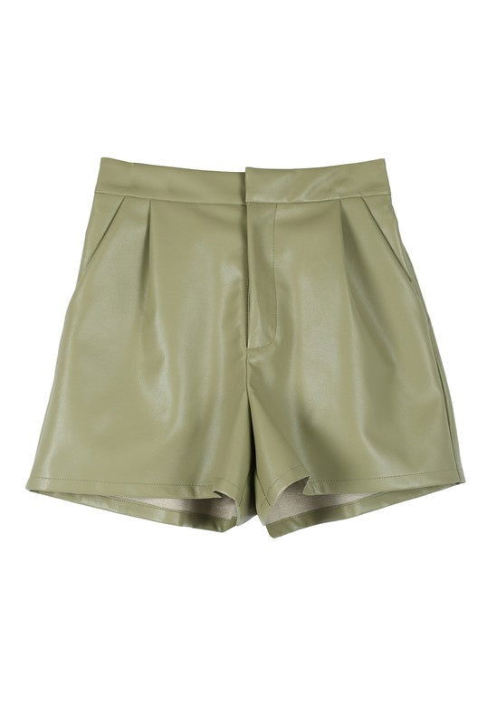 Lilou Vegan leather shorts - us.meeeshop