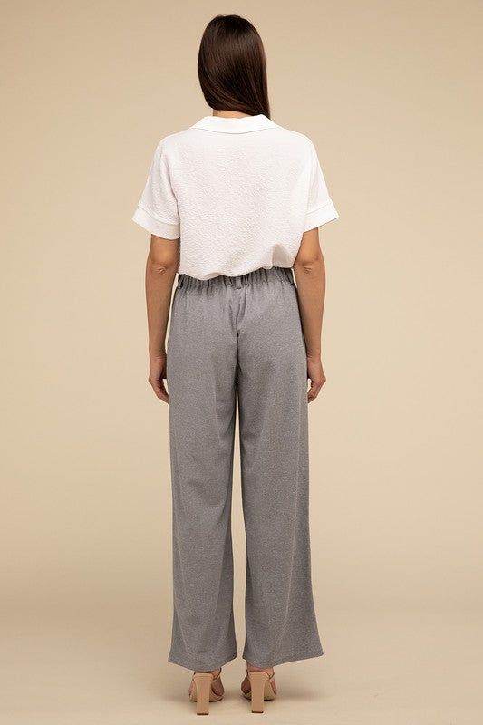 Lilou Waffle Trouser Pants - us.meeeshop