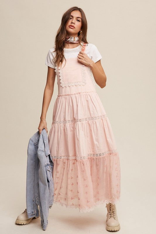 Listicle Laced and Tiered Romantic Overall Maxi Dress us.meeeshop - 