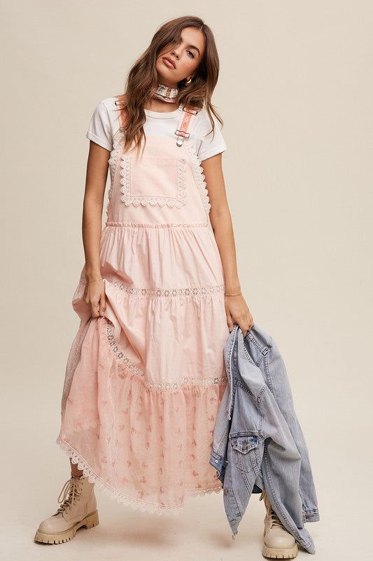 Listicle Laced and Tiered Romantic Overall Maxi Dress us.meeeshop - 