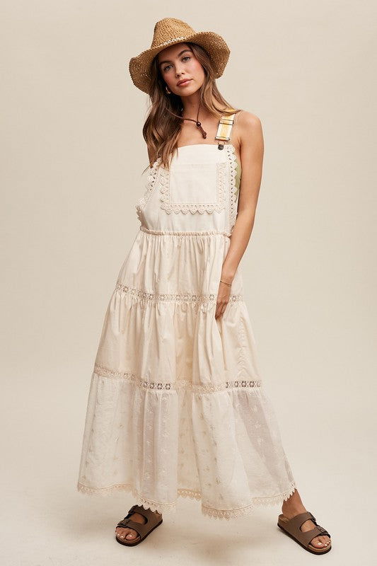 Listicle Laced and Tiered Romantic Overall Maxi Dress us.meeeshop - Dresses