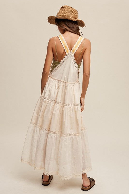 Listicle Laced and Tiered Romantic Overall Maxi Dress us.meeeshop - 