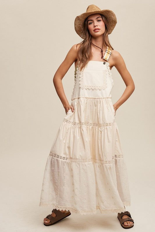 Listicle Laced and Tiered Romantic Overall Maxi Dress us.meeeshop - 