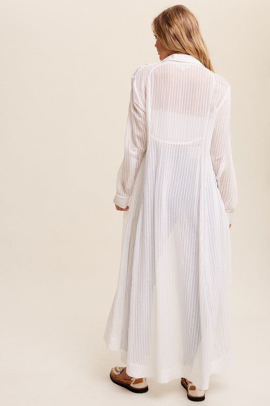 Listicle | Long Button Down Shirt Maxi Dress | us.meeeshop