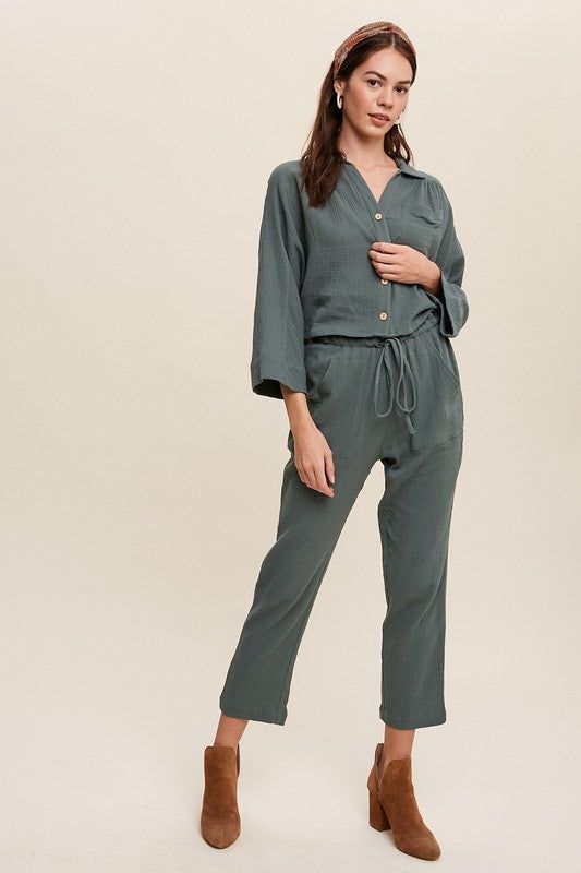 Listicle | Long Sleeve Button Down and Long Pants Sets us.meeeshop - 